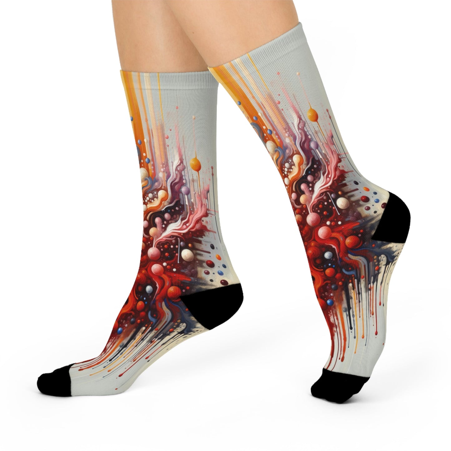 Symbiotic Exchange Abstract Cushioned Crew Socks - ATUH.ART