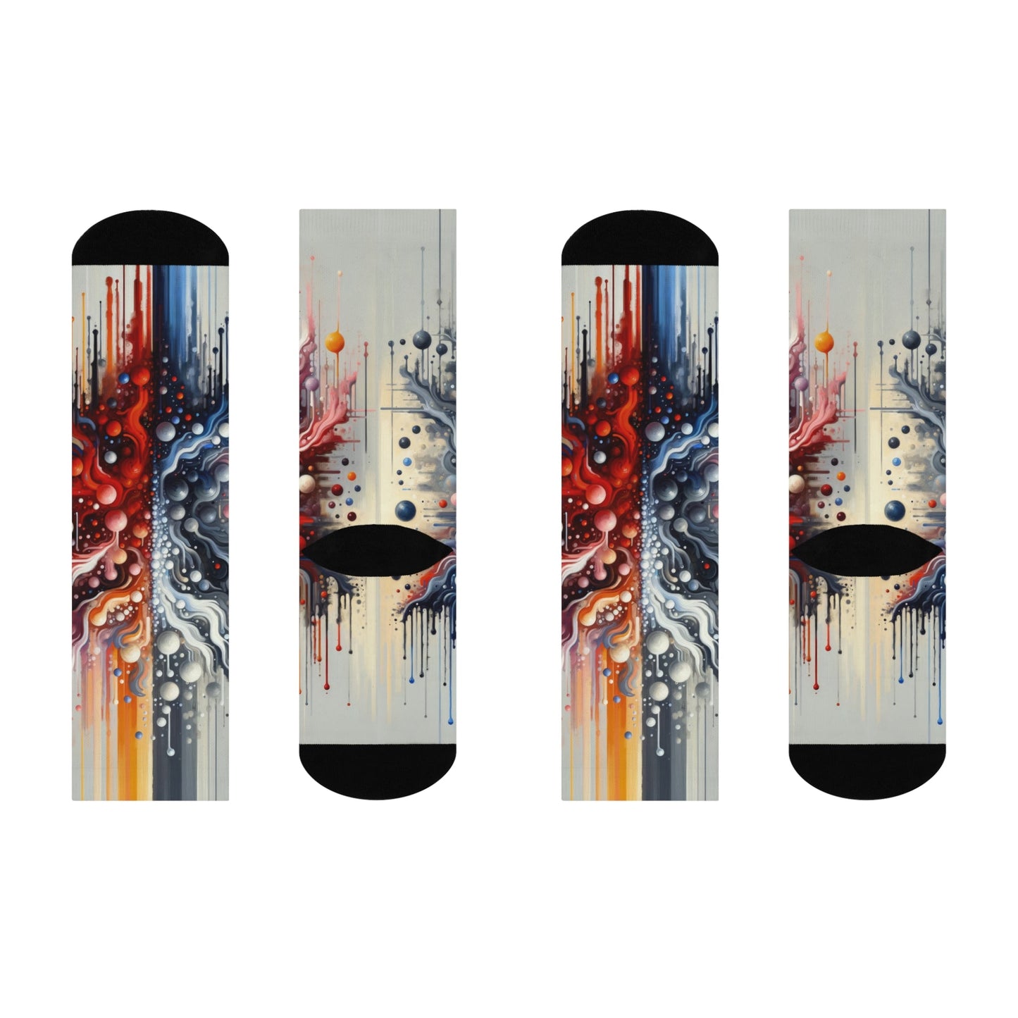 Symbiotic Exchange Abstract Cushioned Crew Socks - ATUH.ART