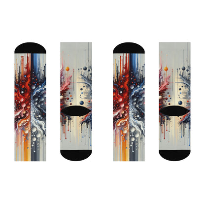 Symbiotic Exchange Abstract Cushioned Crew Socks - ATUH.ART