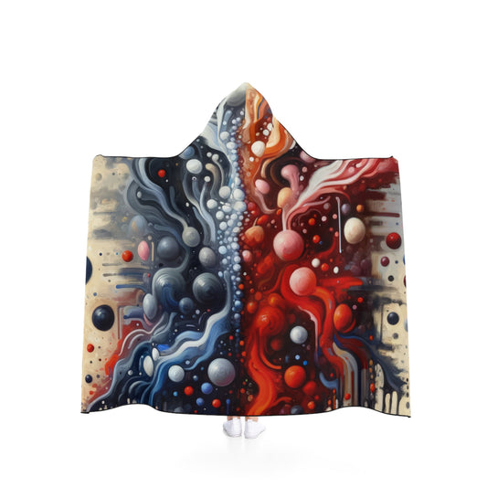 Symbiotic Exchange Abstract Hooded Blanket - ATUH.ART