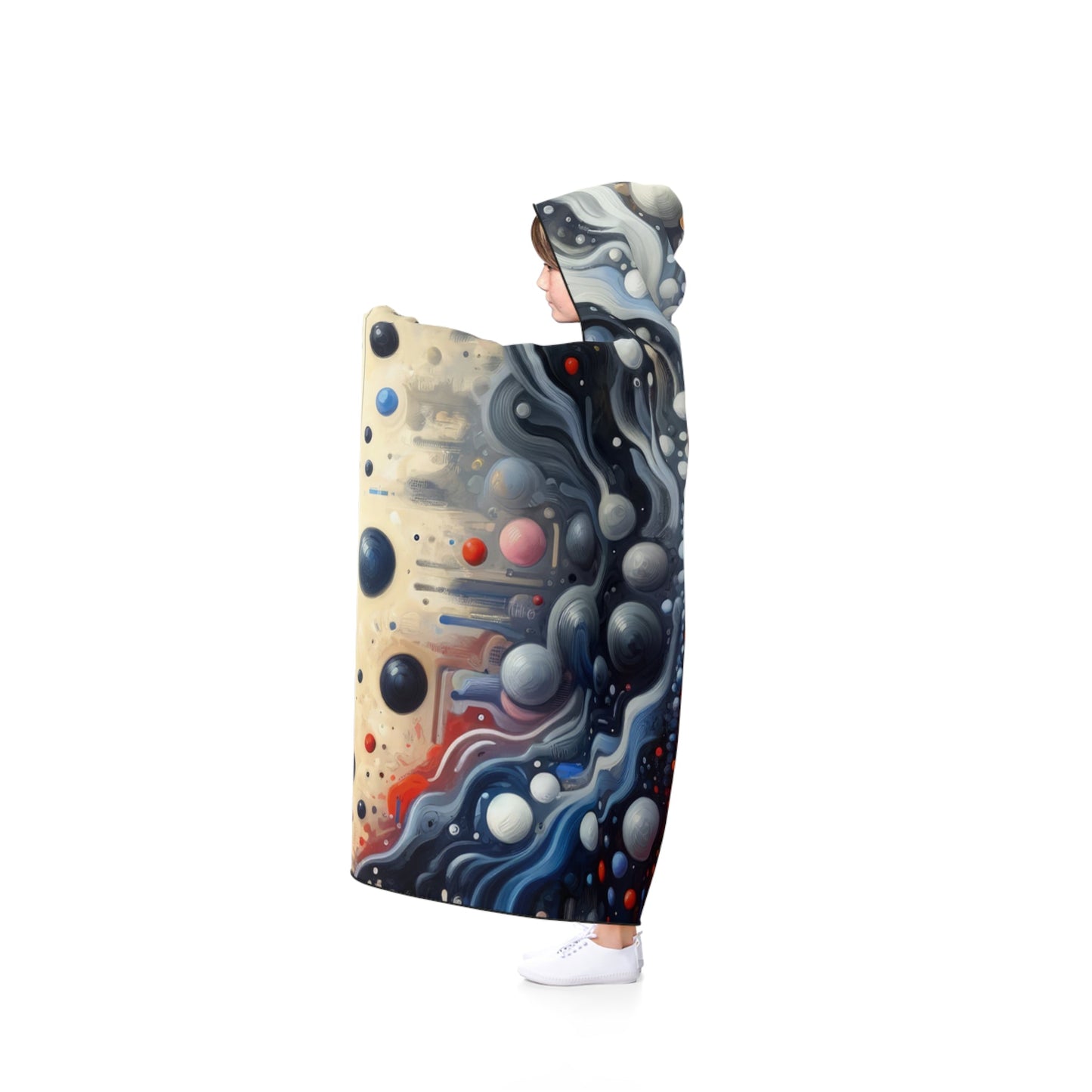 Symbiotic Exchange Abstract Hooded Blanket - ATUH.ART