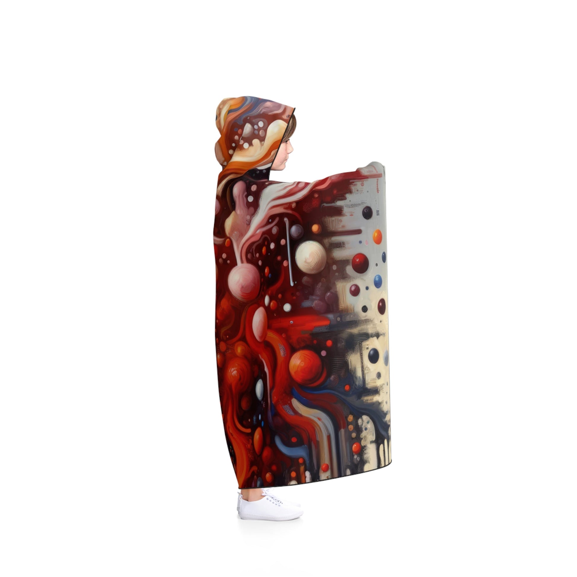 Symbiotic Exchange Abstract Hooded Blanket - ATUH.ART