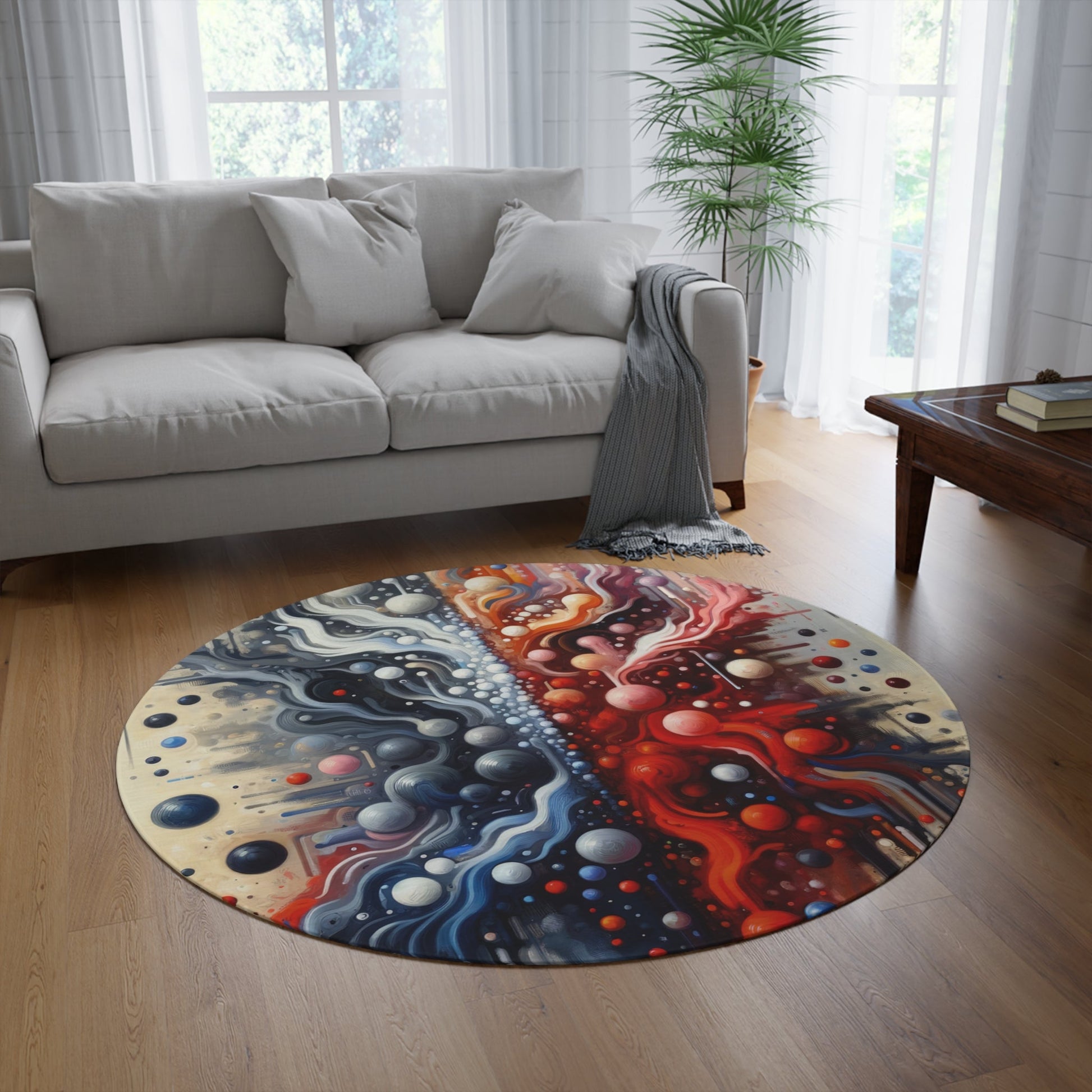 Symbiotic Exchange Abstract Round Rug - ATUH.ART