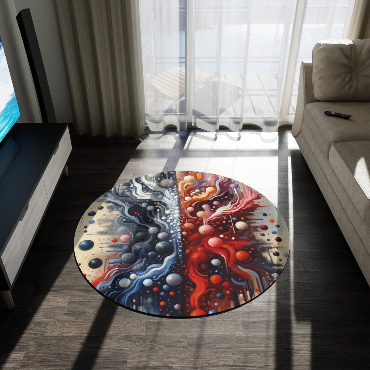 Symbiotic Exchange Abstract Round Rug - ATUH.ART