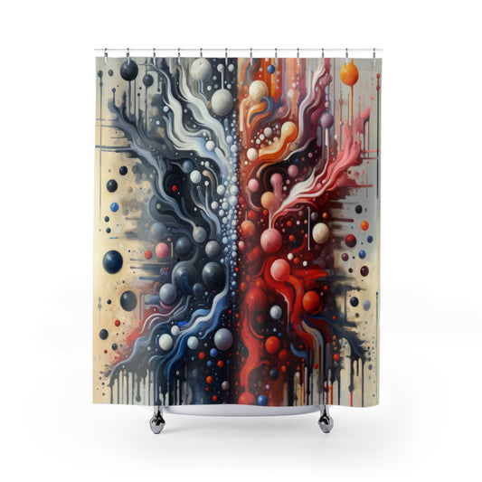 Symbiotic Exchange Abstract Shower Curtains - ATUH.ART