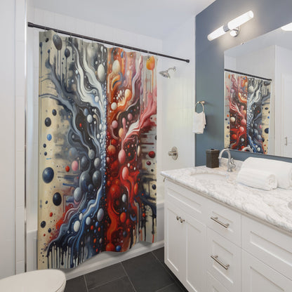 Symbiotic Exchange Abstract Shower Curtains - ATUH.ART