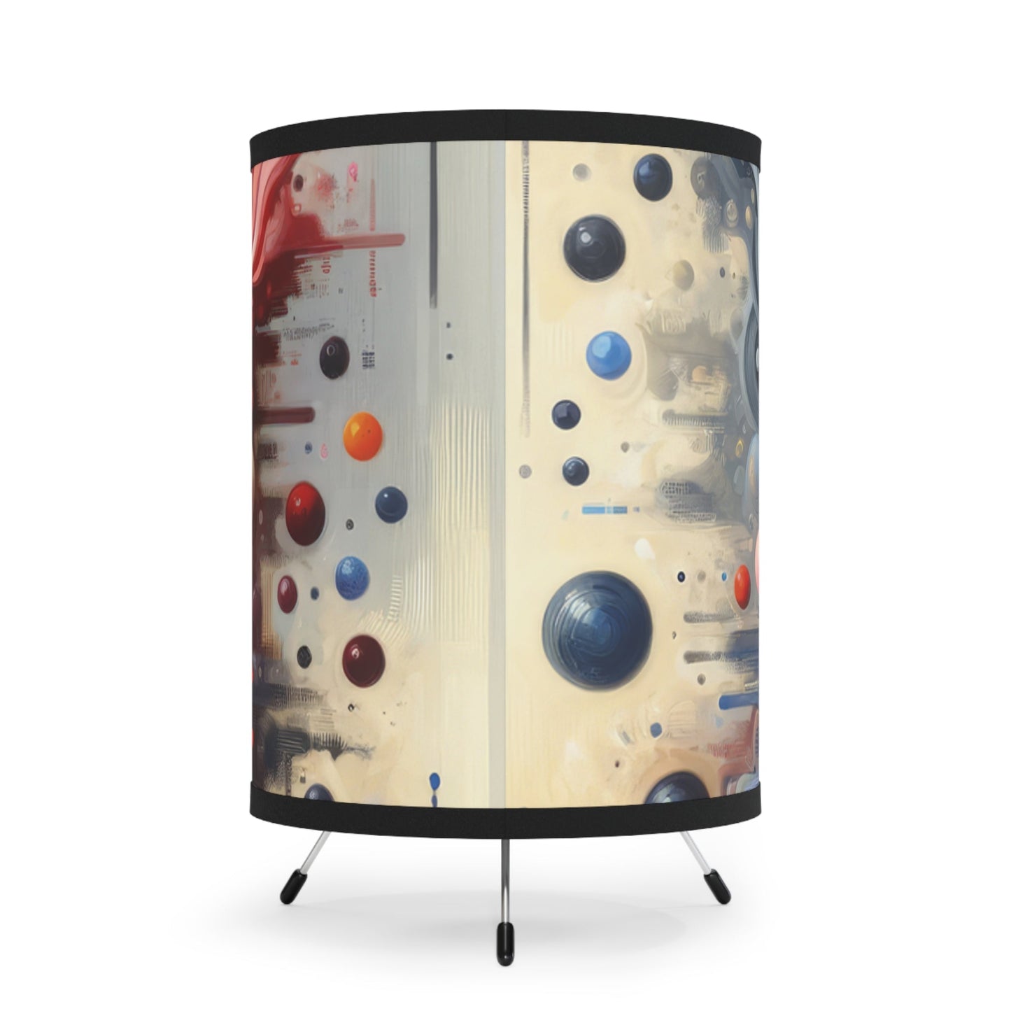 Symbiotic Exchange Abstract Tripod Lamp with High-Res Printed Shade, US\CA plug - ATUH.ART