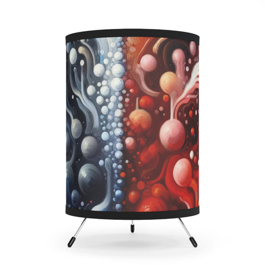 Symbiotic Exchange Abstract Tripod Lamp with High-Res Printed Shade, US\CA plug - ATUH.ART