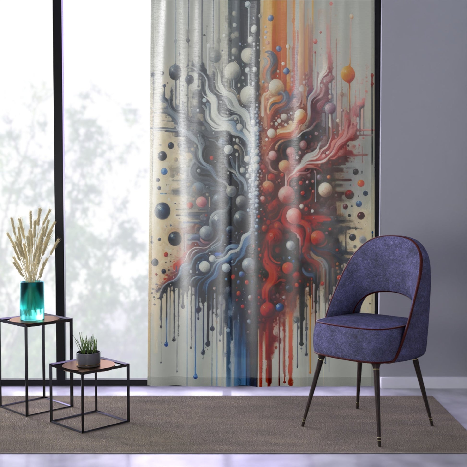 Symbiotic Exchange Abstract Window Curtain - ATUH.ART