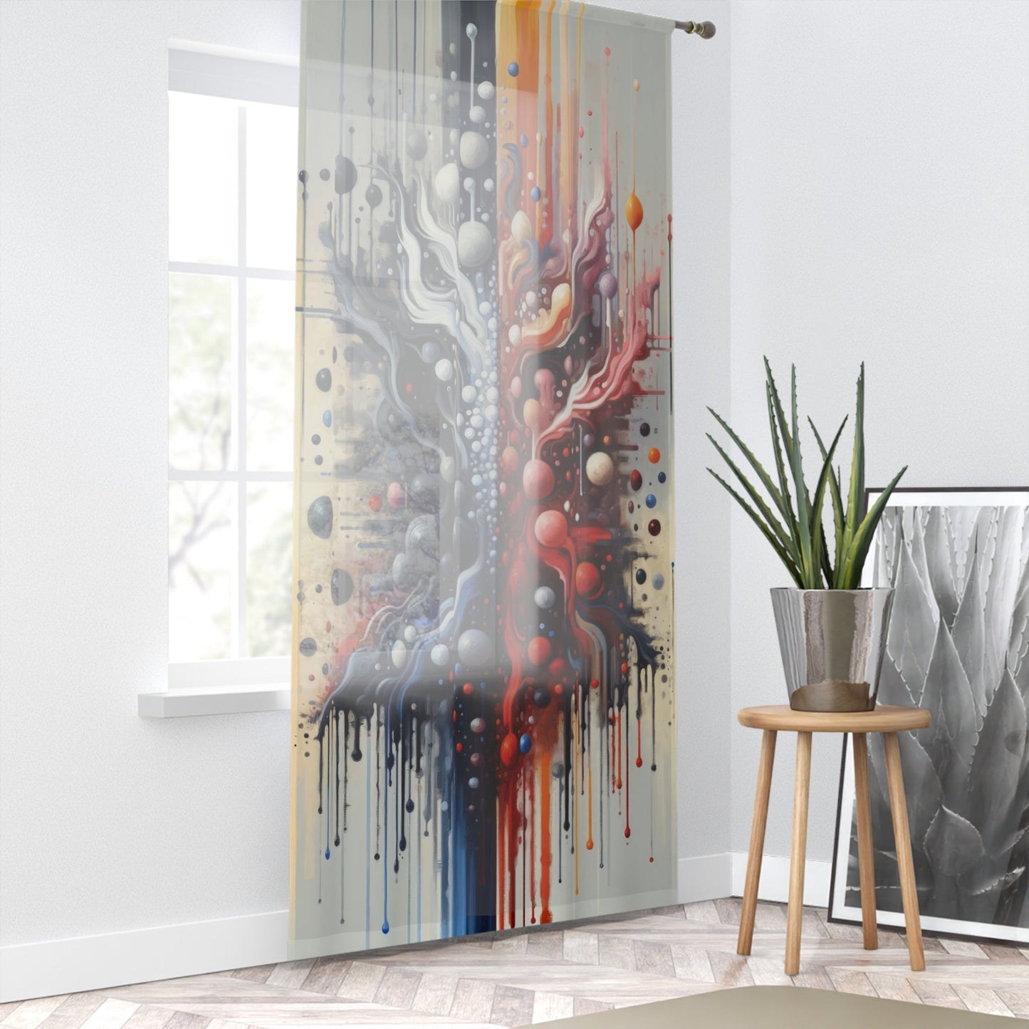 Symbiotic Exchange Abstract Window Curtain - ATUH.ART