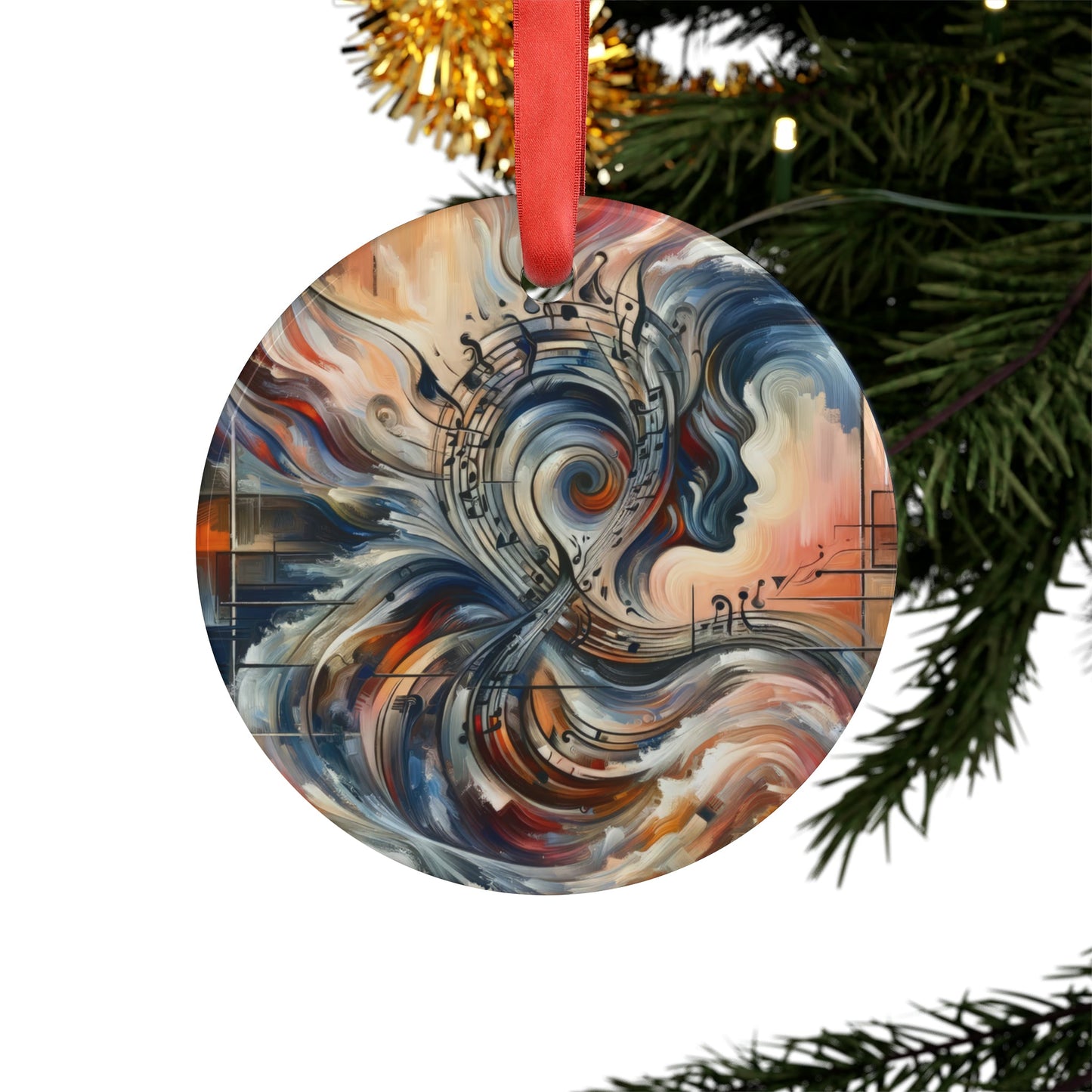Symphonic Empathic Swirls Acrylic Ornament with Ribbon - ATUH.ART