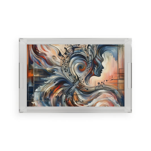 Symphonic Empathic Swirls Acrylic Serving Tray - ATUH.ART