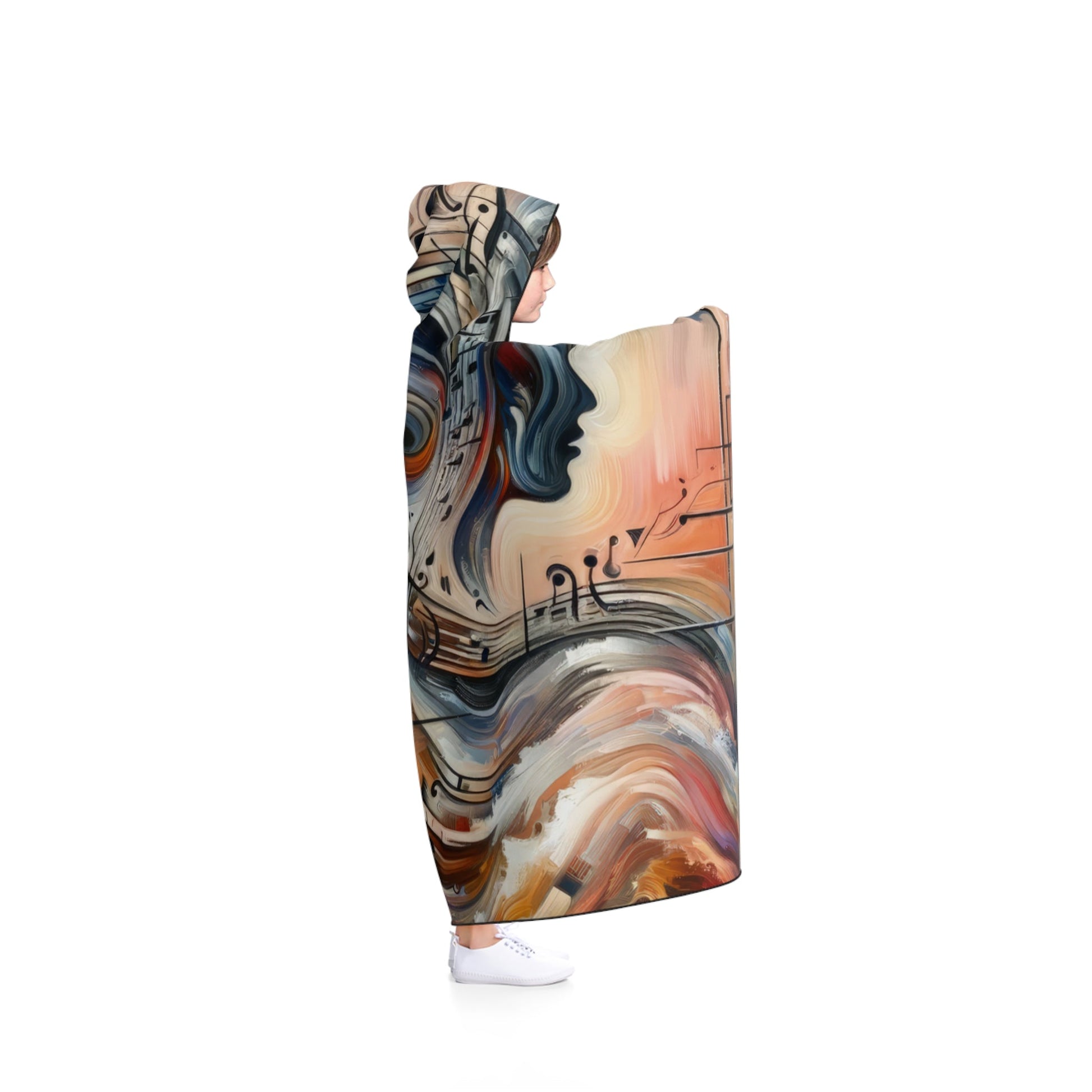 Symphonic Empathic Swirls Hooded Blanket - ATUH.ART