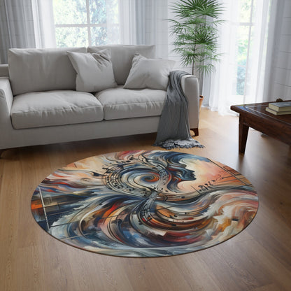 Symphonic Empathic Swirls Round Rug - ATUH.ART