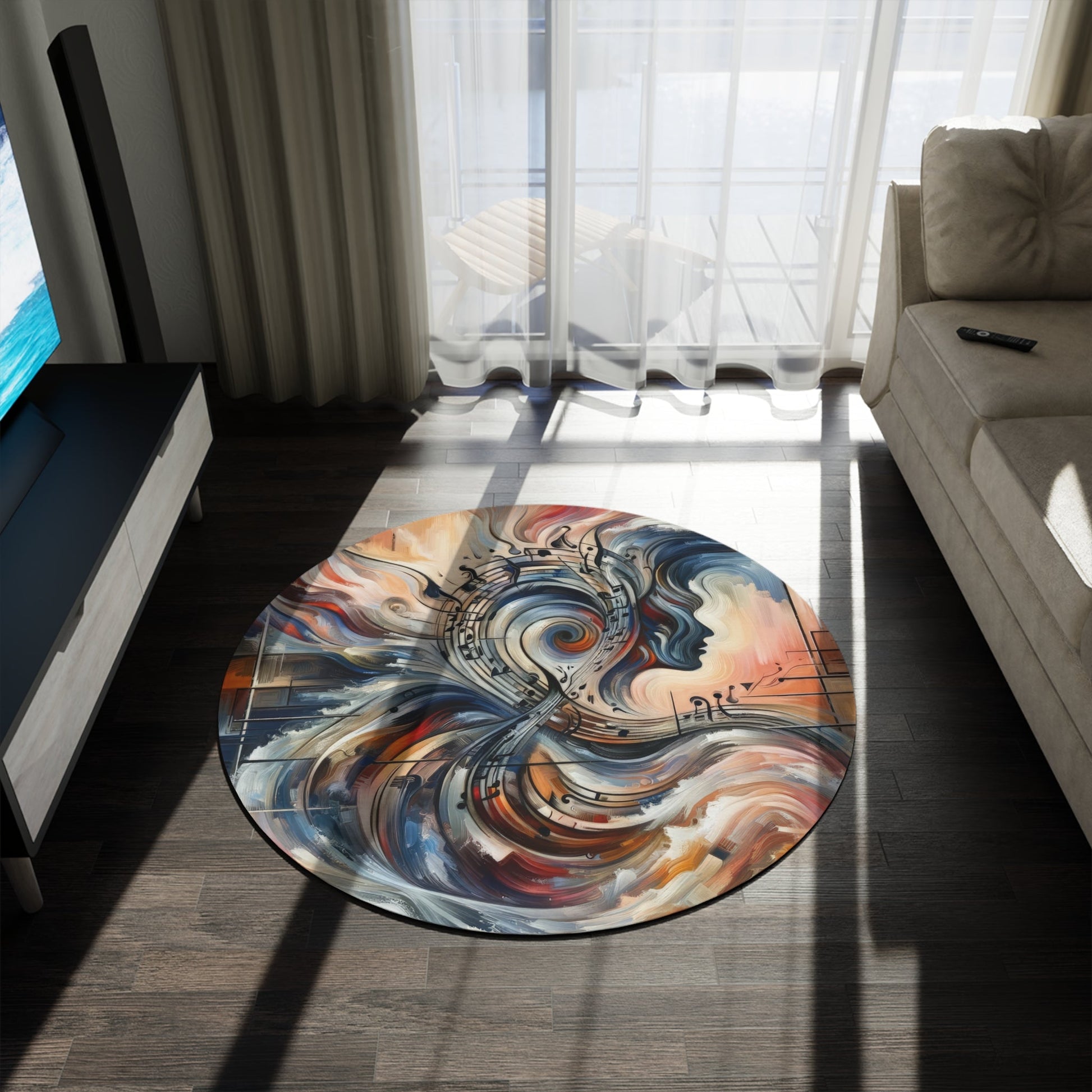 Symphonic Empathic Swirls Round Rug - ATUH.ART