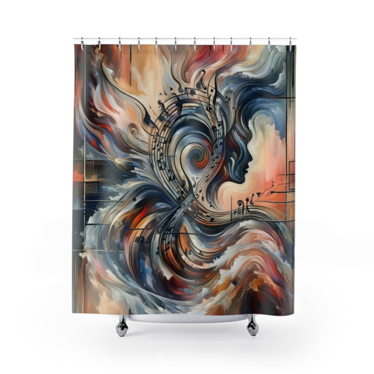 Symphonic Empathic Swirls Shower Curtains - ATUH.ART