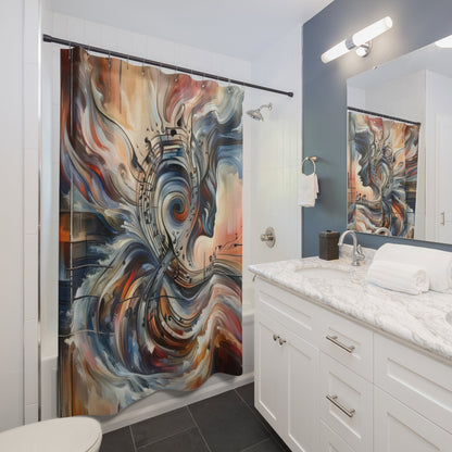 Symphonic Empathic Swirls Shower Curtains - ATUH.ART