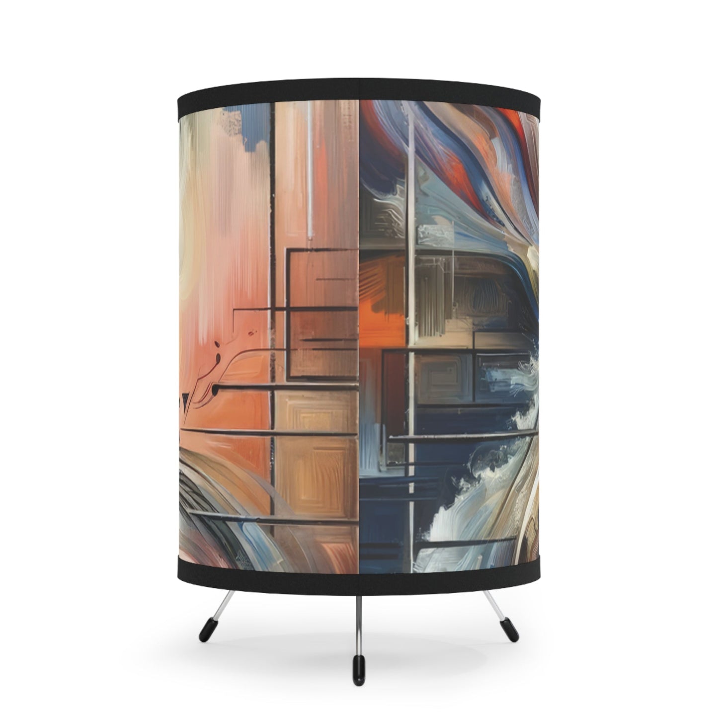 Symphonic Empathic Swirls Tripod Lamp with High-Res Printed Shade, US\CA plug - ATUH.ART