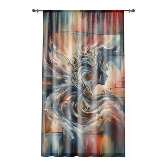 Symphonic Empathic Swirls Window Curtain - ATUH.ART