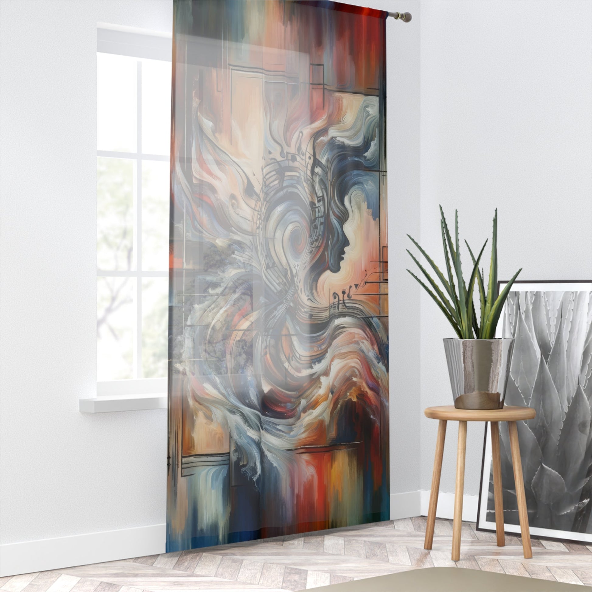 Symphonic Empathic Swirls Window Curtain - ATUH.ART