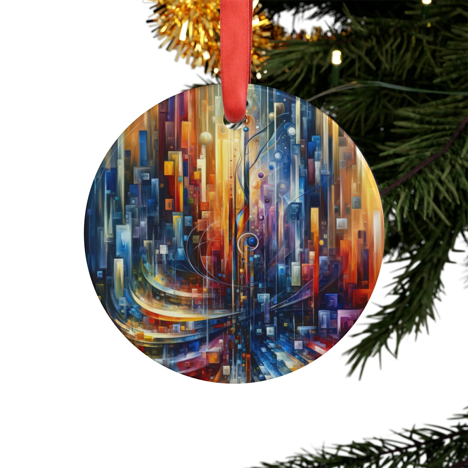 Symphonic Glass Resonance Acrylic Ornament with Ribbon - ATUH.ART