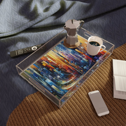 Symphonic Glass Resonance Acrylic Serving Tray - ATUH.ART