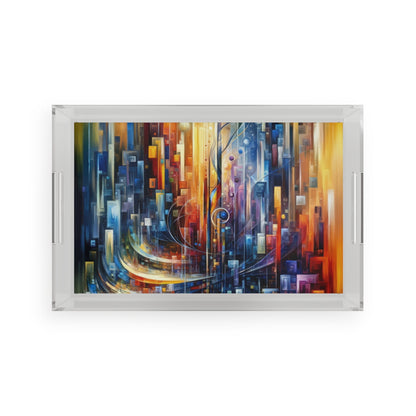 Symphonic Glass Resonance Acrylic Serving Tray - ATUH.ART