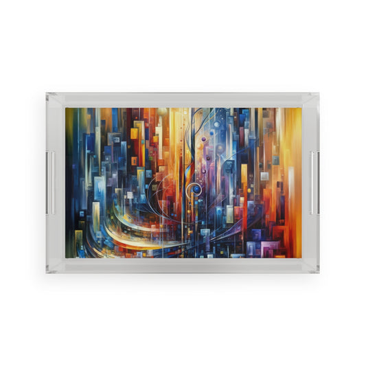 Symphonic Glass Resonance Acrylic Serving Tray - ATUH.ART