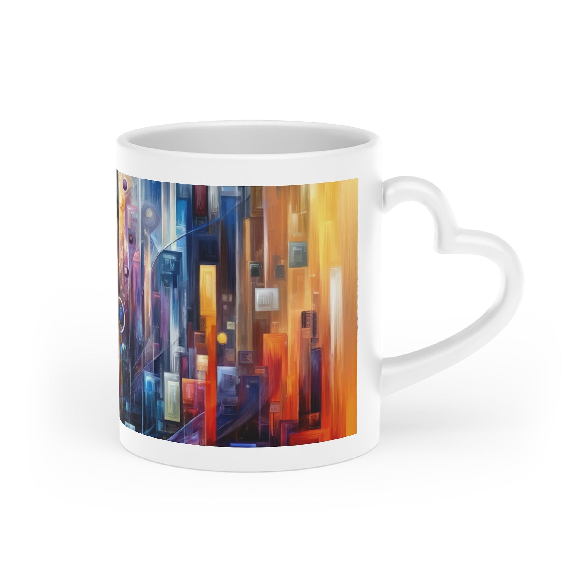 Symphonic Glass Resonance Heart-Shaped Mug - ATUH.ART