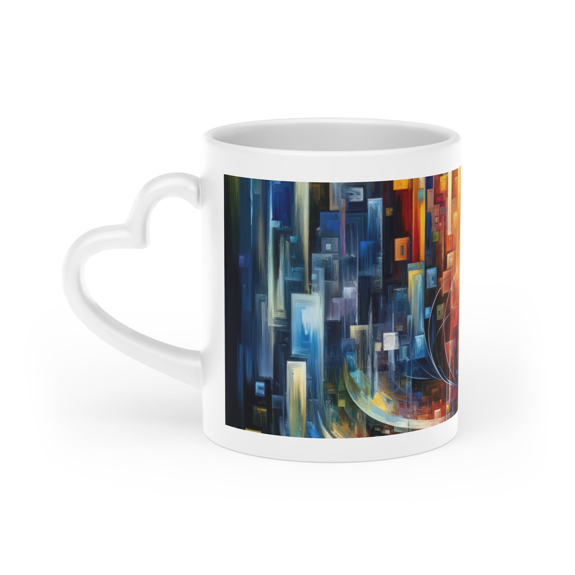 Symphonic Glass Resonance Heart-Shaped Mug - ATUH.ART