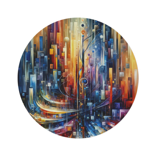Symphonic Glass Resonance Round Rug - ATUH.ART