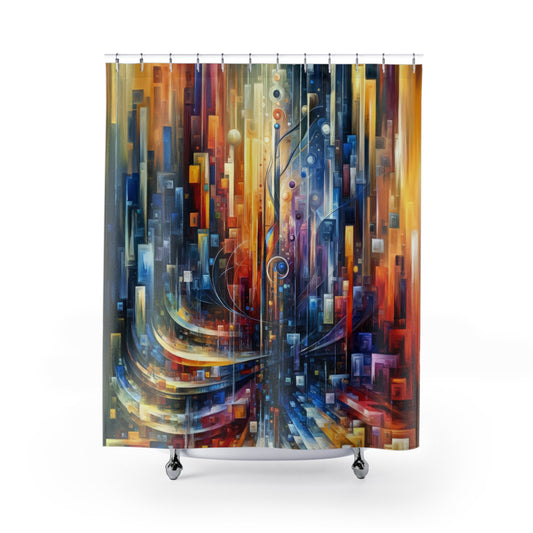 Symphonic Glass Resonance Shower Curtains - ATUH.ART