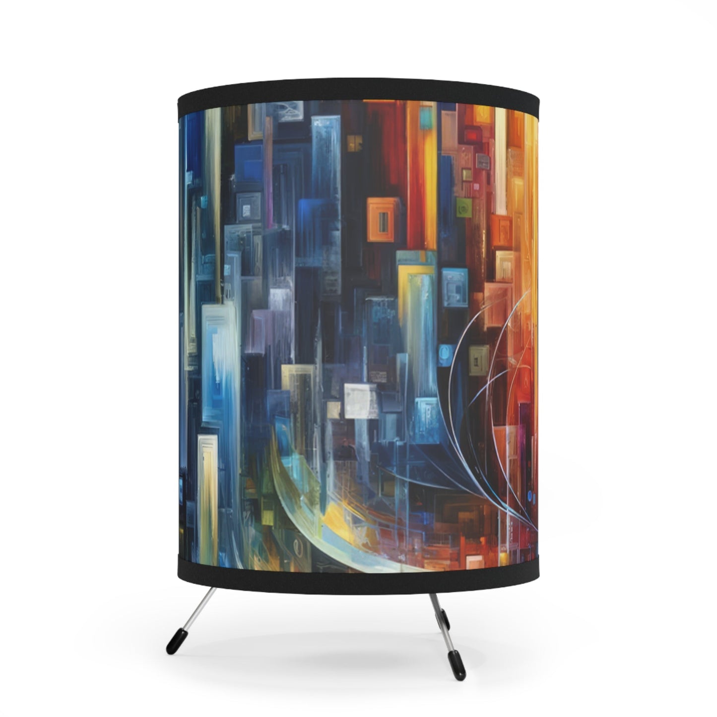 Symphonic Glass Resonance Tripod Lamp with High-Res Printed Shade, US\CA plug - ATUH.ART