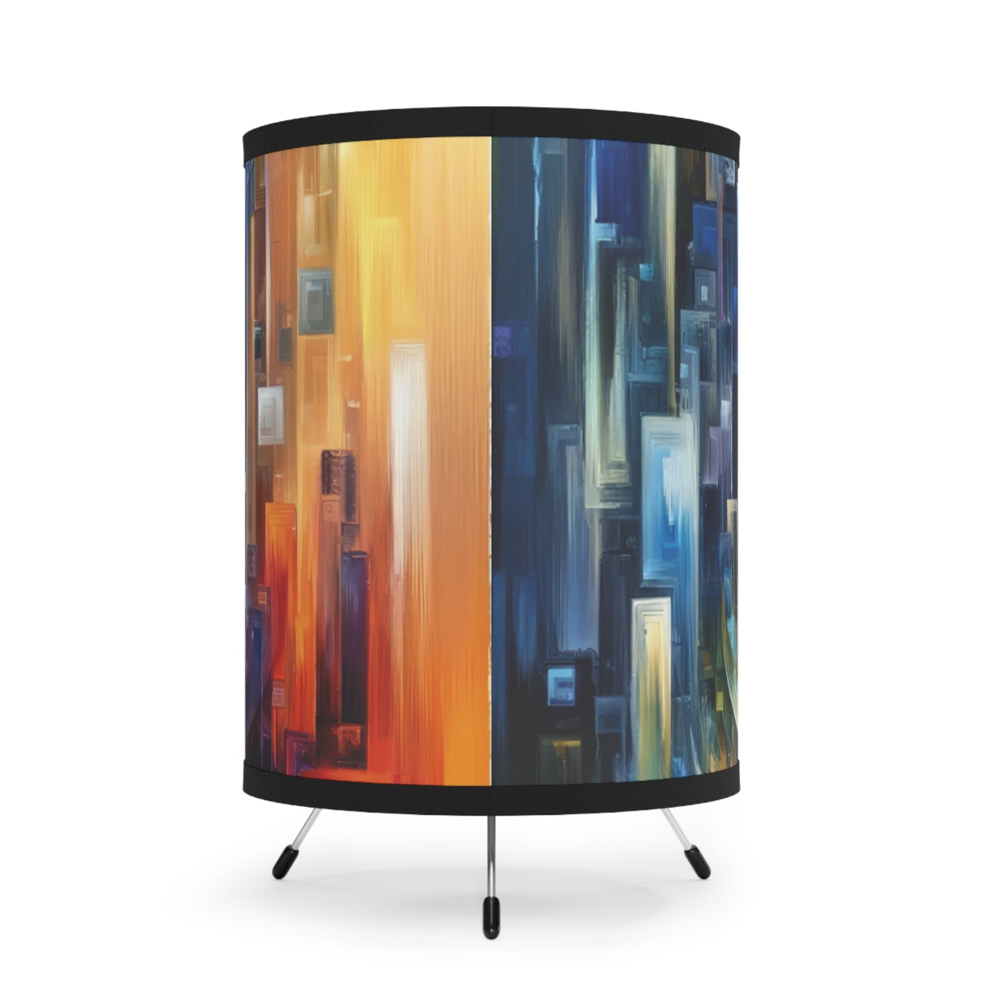 Symphonic Glass Resonance Tripod Lamp with High-Res Printed Shade, US\CA plug - ATUH.ART