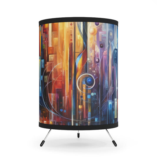 Symphonic Glass Resonance Tripod Lamp with High-Res Printed Shade, US\CA plug - ATUH.ART