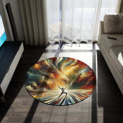 Symphonic Interconnectedness Shift Round Rug - ATUH.ART