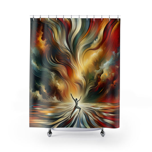 Symphonic Interconnectedness Shift Shower Curtains - ATUH.ART