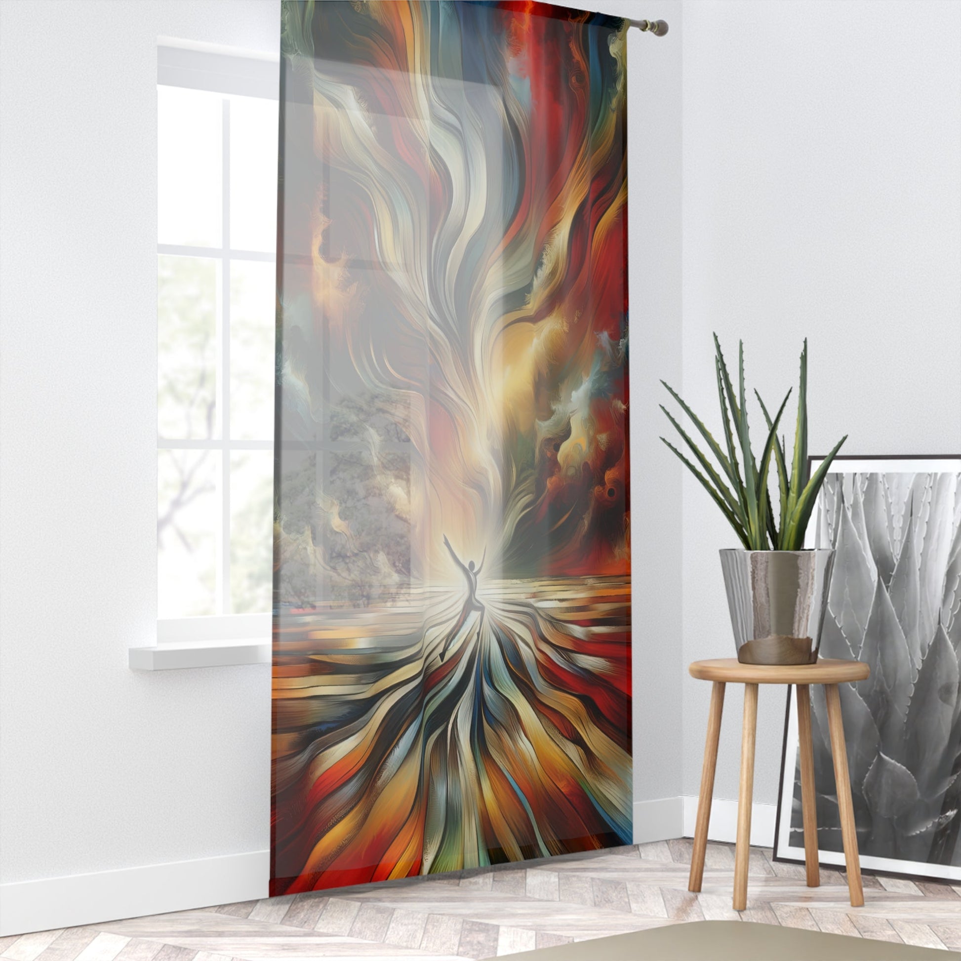 Symphonic Interconnectedness Shift Window Curtain - ATUH.ART