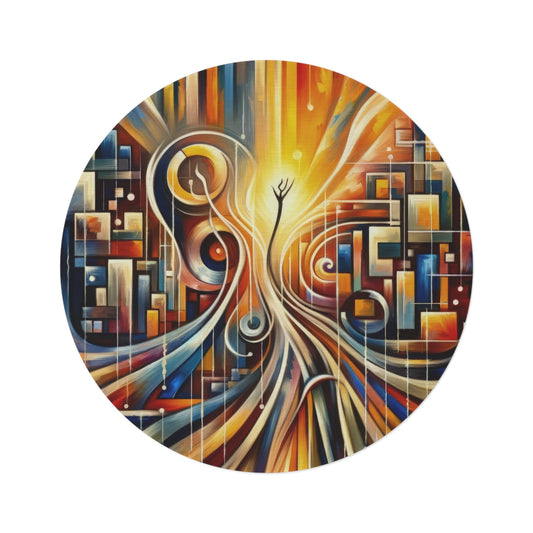Symphonic Perspective Embarkation Round Rug - ATUH.ART
