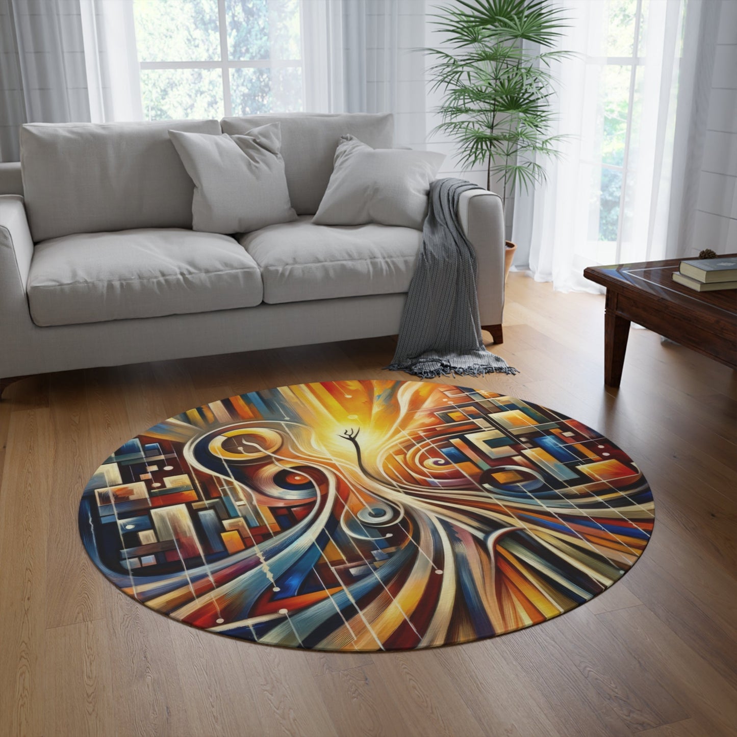 Symphonic Perspective Embarkation Round Rug - ATUH.ART