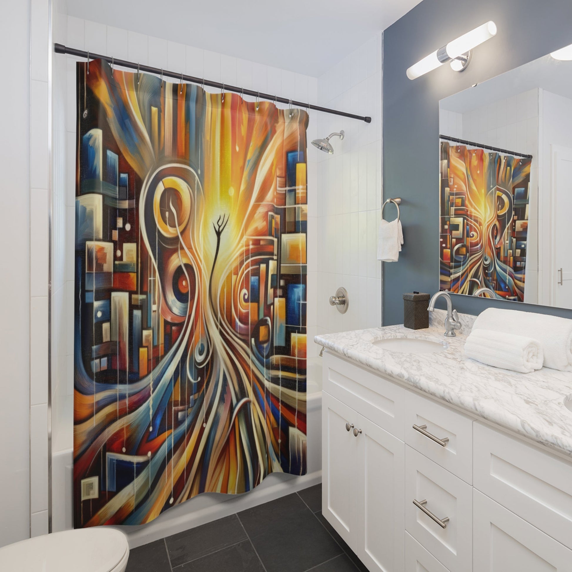Symphonic Perspective Embarkation Shower Curtains - ATUH.ART