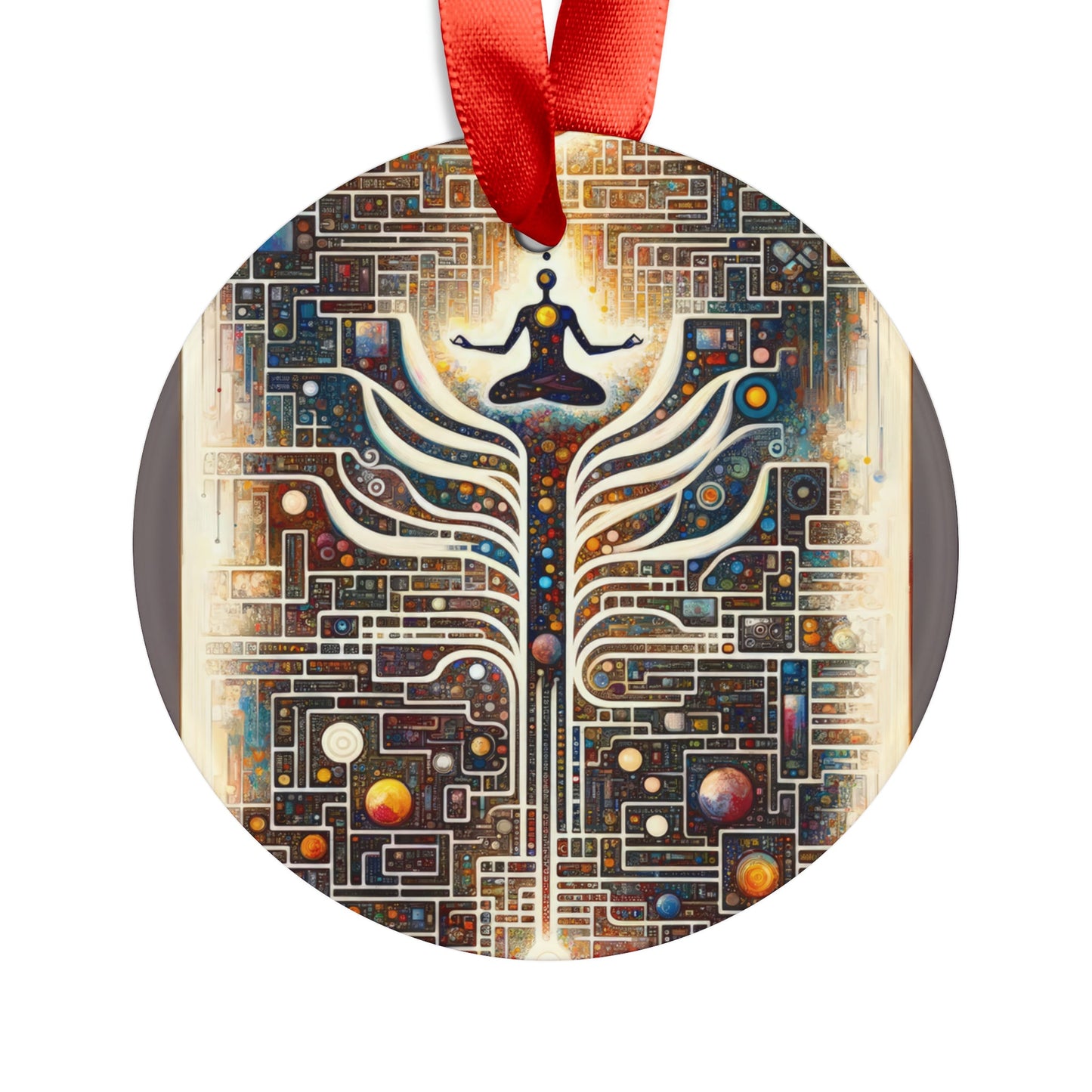 Syncing Silicon Spirituality Acrylic Ornament with Ribbon - ATUH.ART