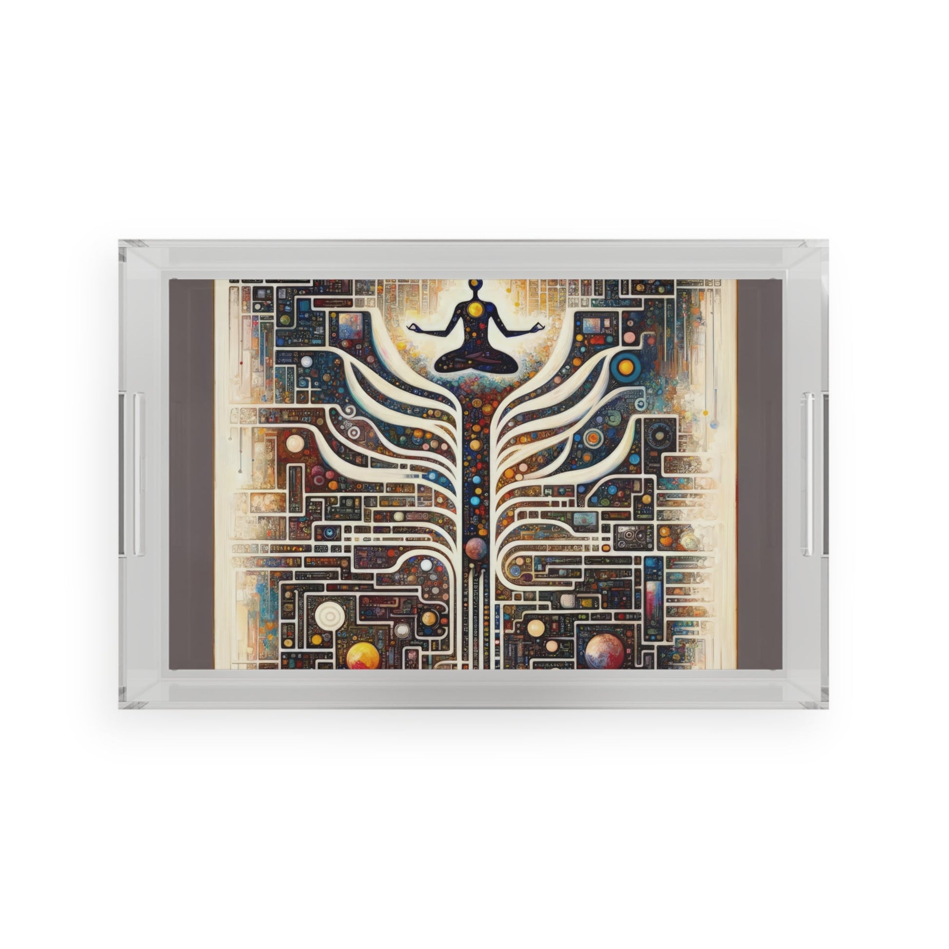Syncing Silicon Spirituality Acrylic Serving Tray - ATUH.ART