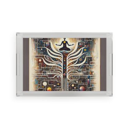 Syncing Silicon Spirituality Acrylic Serving Tray - ATUH.ART