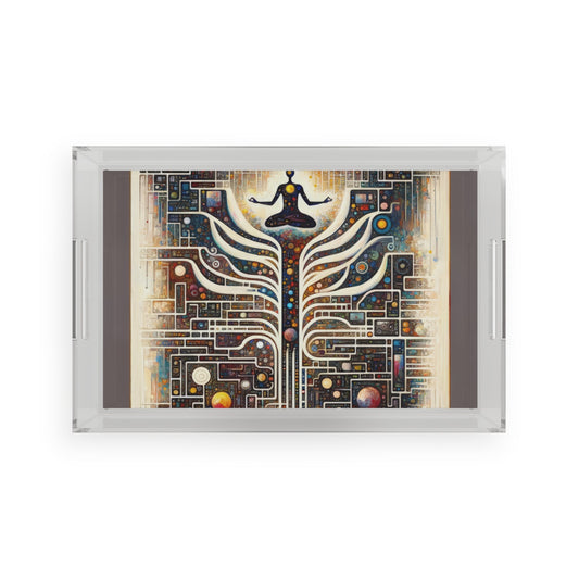 Syncing Silicon Spirituality Acrylic Serving Tray - ATUH.ART