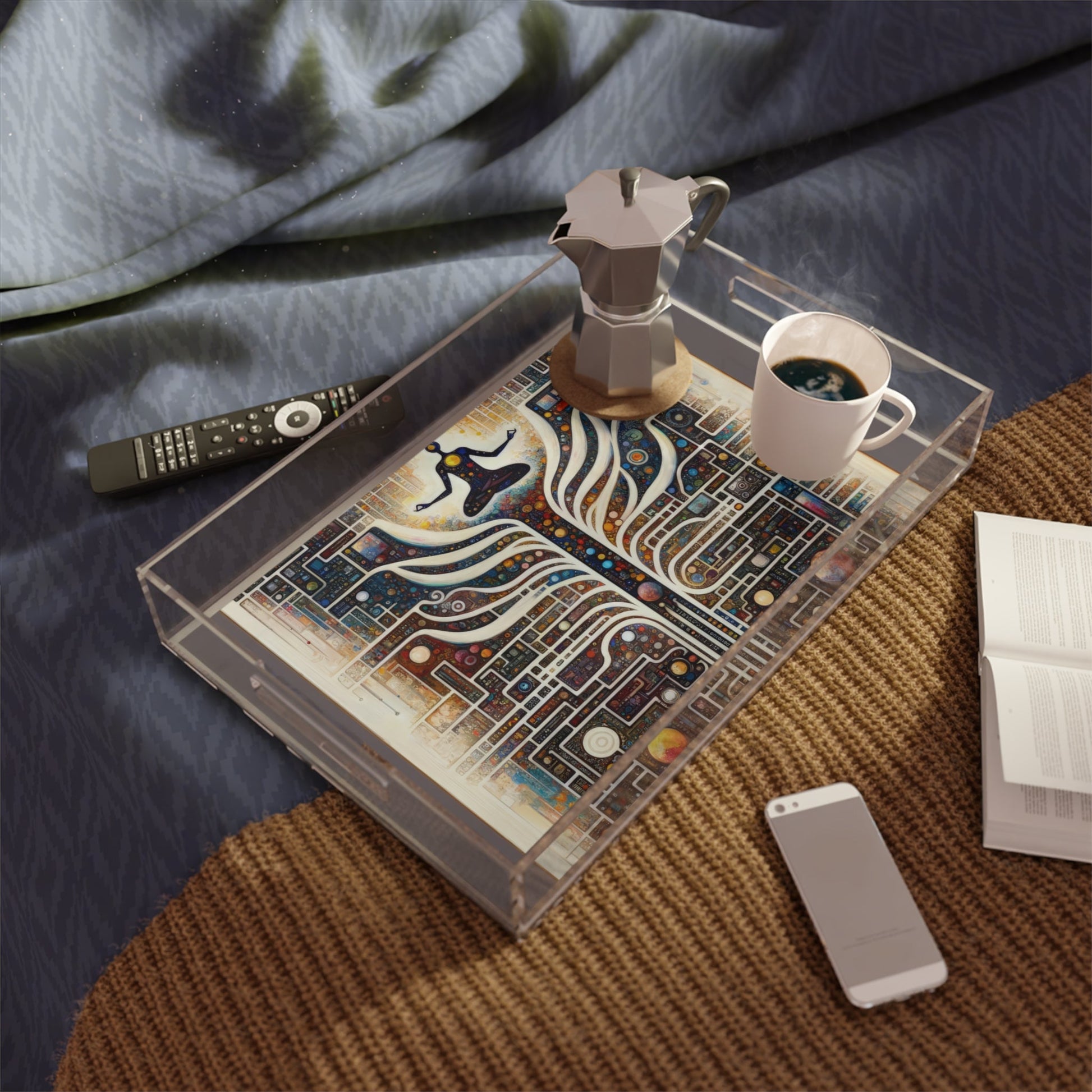 Syncing Silicon Spirituality Acrylic Serving Tray - ATUH.ART