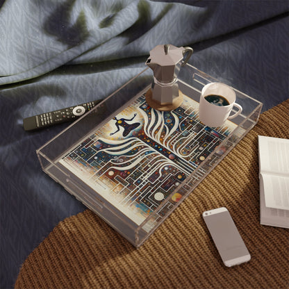 Syncing Silicon Spirituality Acrylic Serving Tray - ATUH.ART