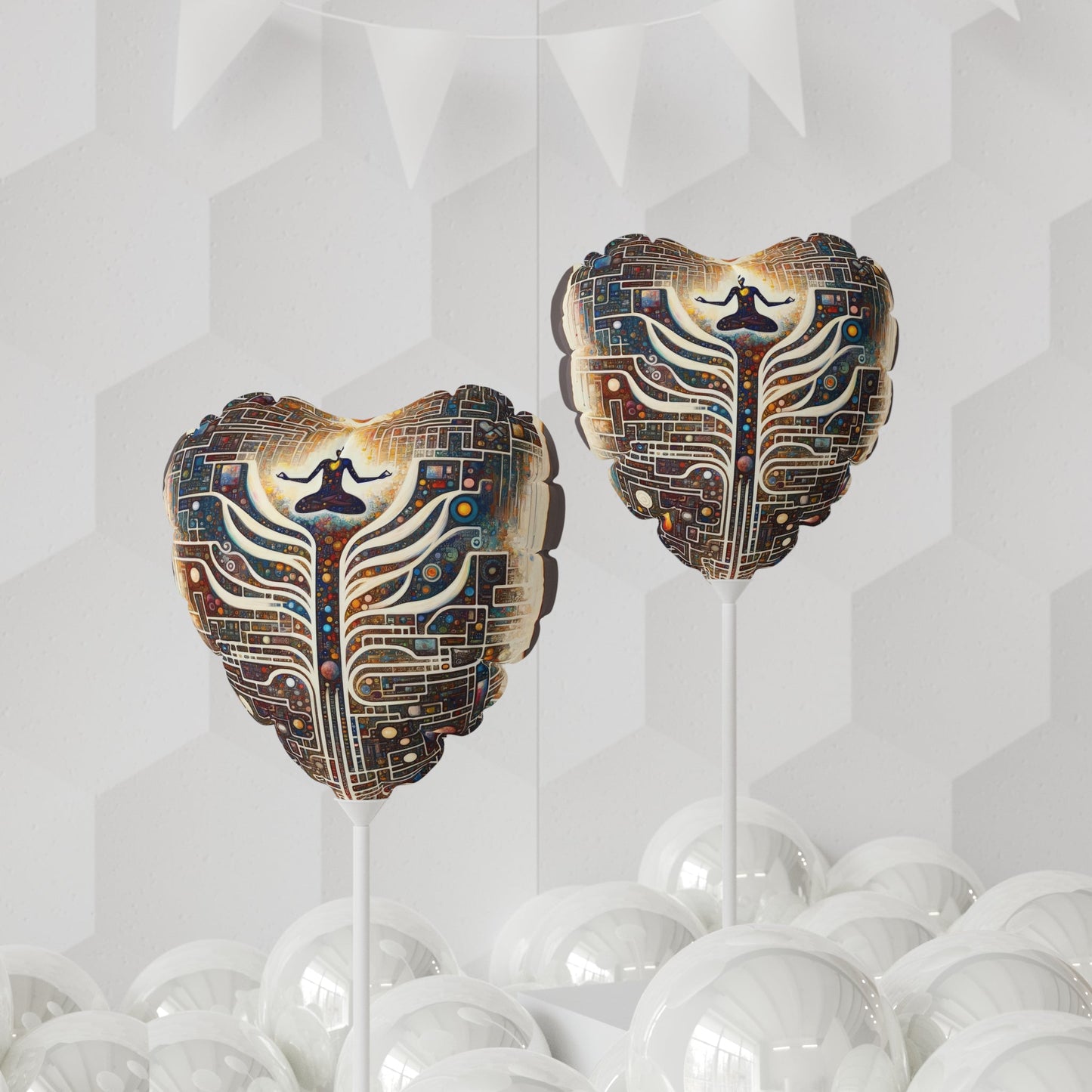 Syncing Silicon Spirituality Balloon (Round and Heart-shaped), 11" - ATUH.ART
