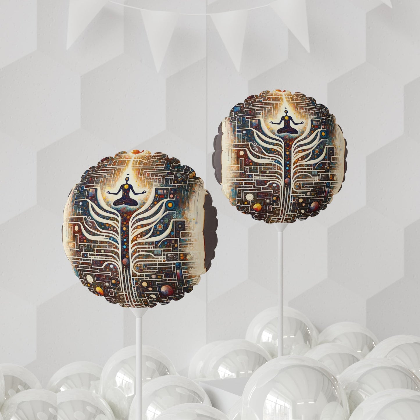 Syncing Silicon Spirituality Balloon (Round and Heart-shaped), 11" - ATUH.ART