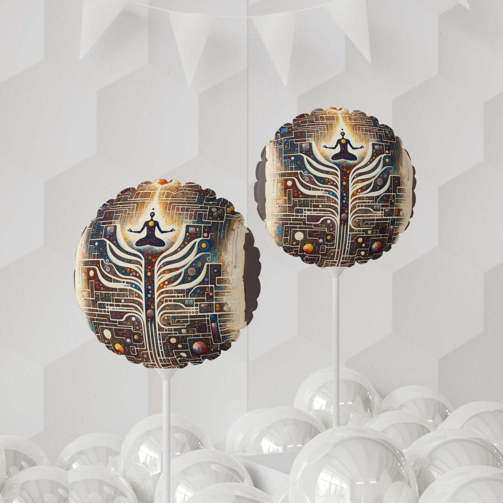 Syncing Silicon Spirituality Balloon (Round and Heart-shaped), 11" - ATUH.ART